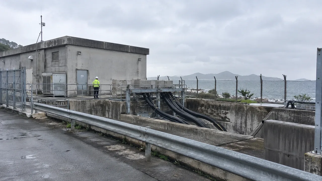 正在維修的沿海電訊基礎設施