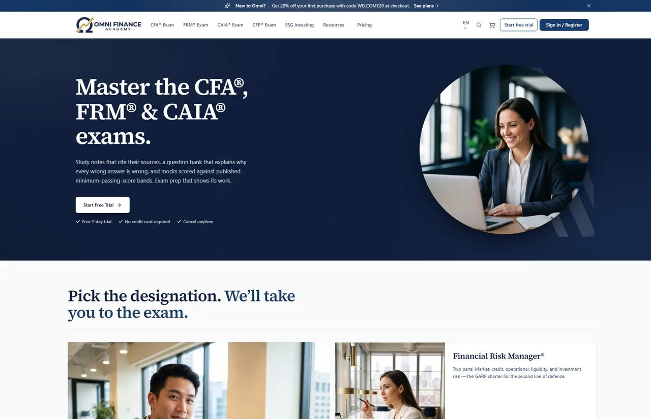 omnifinacademy website screenshot